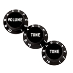 Fender Stratocaster Knobs, Black (Volume, Tone, Tone) (3)