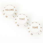 Fender Stratocaster Knobs, White (Volume, Tone, Tone) (3)