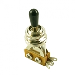WD 3 Position Toggle Switch For Les Paul Style Guitars, Chrome with Black Plastic Tip
