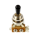 All Parts Economy Short Straight 3 Way Toggle Switch, Chrome w/Black Tip