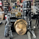 Peace 5pc Acoustic Drum Set, Black, Complete w/Cymbals
