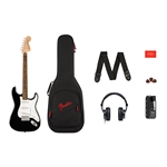 Squier Affinity Stratocaster Mustang Micro Pack, Laurel Fingerboard, Black, Gig Bag, HD9