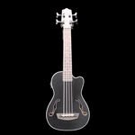 Kala Black Journeyman Acoustic-Electric U•BASS with F-Holes, Deluxe Gig Bag
