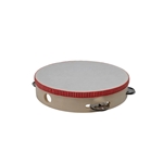 Wood 8" Tambourine w/Head, Single Jingles