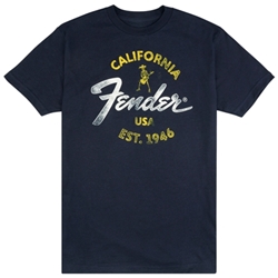 Fender Baja Blue T-Shirt, Blue, M