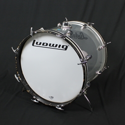 Ludwig Jazzette 18" Vistalite Clear Bass Drum, Crack in shell (1978-79)